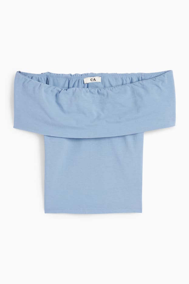Femei - Tricou crop - albastru deschis