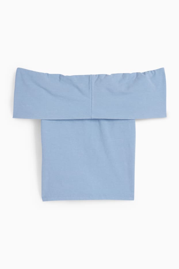 Femei - Tricou crop - albastru deschis