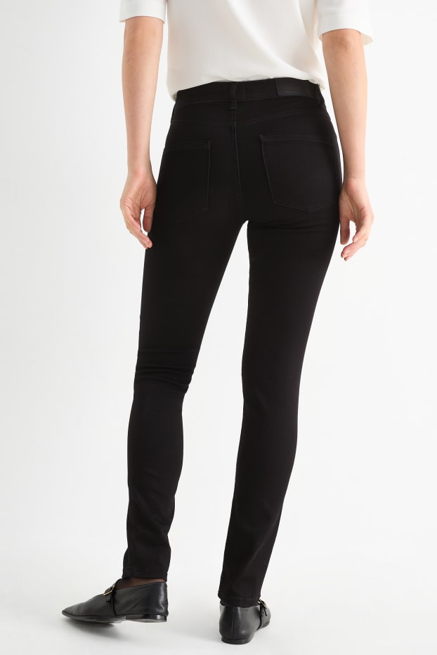 Femei - Slim jeans - talie medie - negru