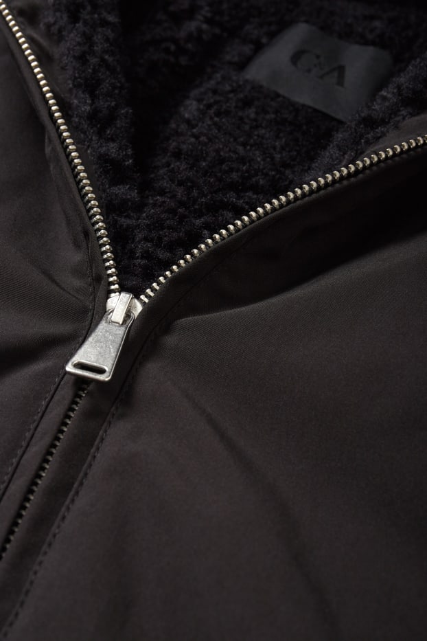 Women - Bomber jacket with hood - black