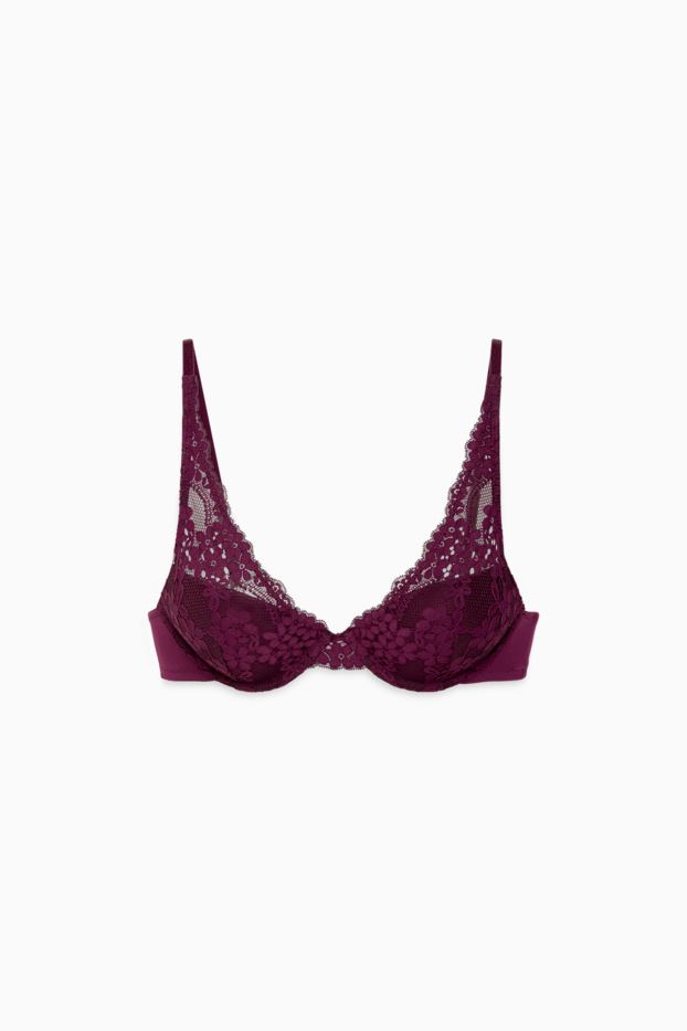 Femei - Sutien cu armătură - PLUNGE - vătuit - violet