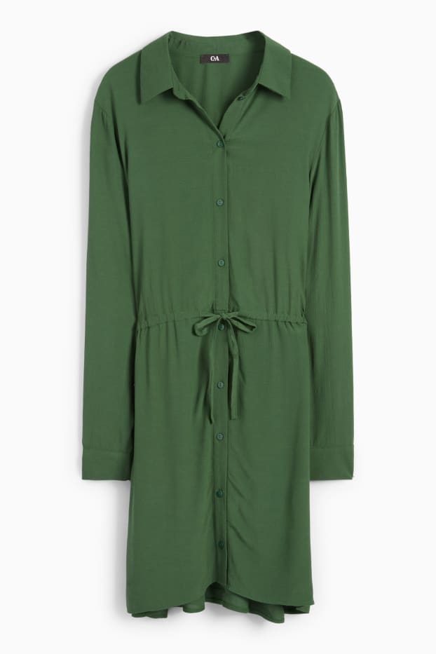 Femmes - Robe-chemisier - vert foncé