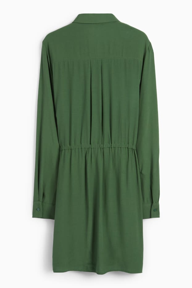 Femmes - Robe-chemisier - vert foncé