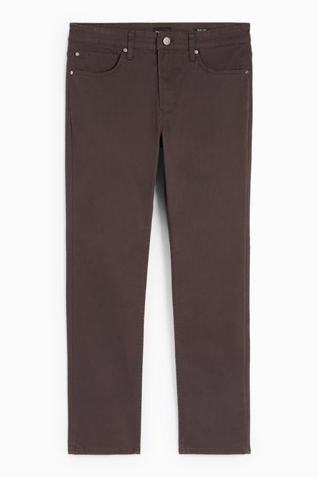 Hommes - Pantalon - slim fit - marron foncé