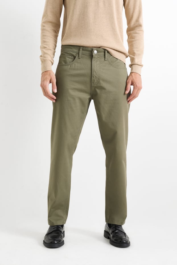 Home - Pantalons - regular fit - verd fosc