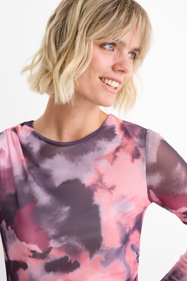 Donna - Maglia a maniche lunghe - fantasia - rosa