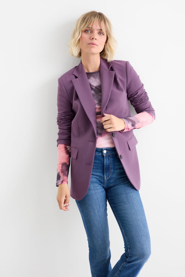 Donna - Maglia a maniche lunghe - fantasia - rosa