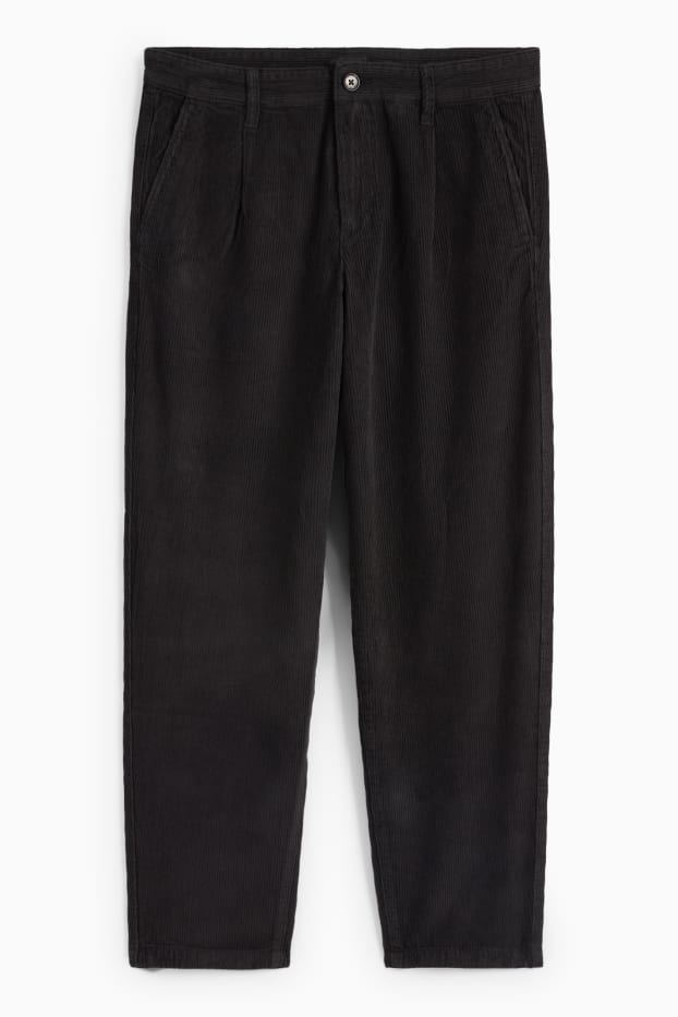Mężczyźni - Sztruksowe chinosy - relaxed fit - czarny