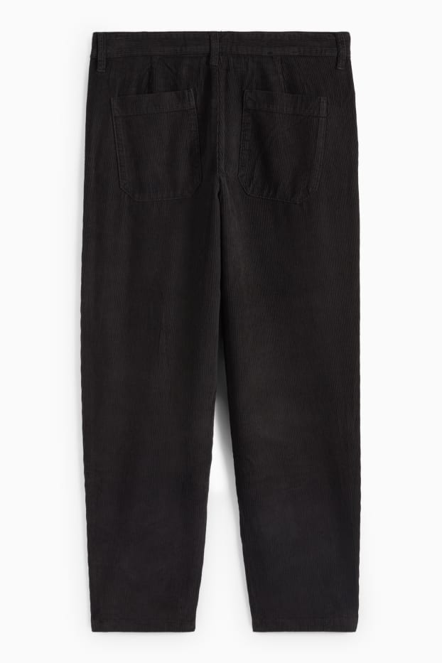Mężczyźni - Sztruksowe chinosy - relaxed fit - czarny