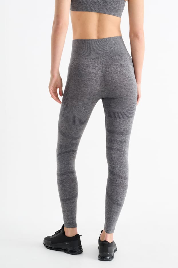 Dámské - Fitness legíny - bezešvé - s UV ochranou - tmavošedá