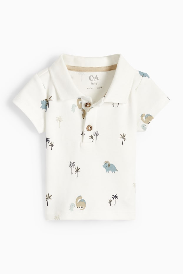 Baby Jungen - Dino - Baby-Outfit - 2 teilig - weiss / beige