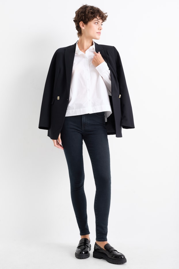 Femei - Skinny jeans - talie medie - jeans modelatori - Flex - LYCRA® - denim-albastru închis