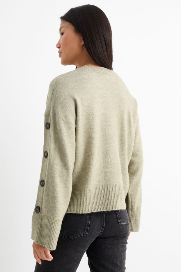 Mujer - Jersey con escote en pico - verde claro