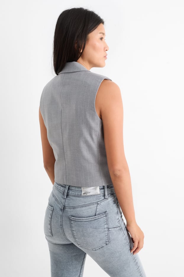 Femmes - Gilet de bureau - à rayures - gris clair