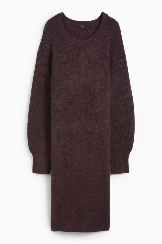 Femmes - Robe en maille - marron foncé