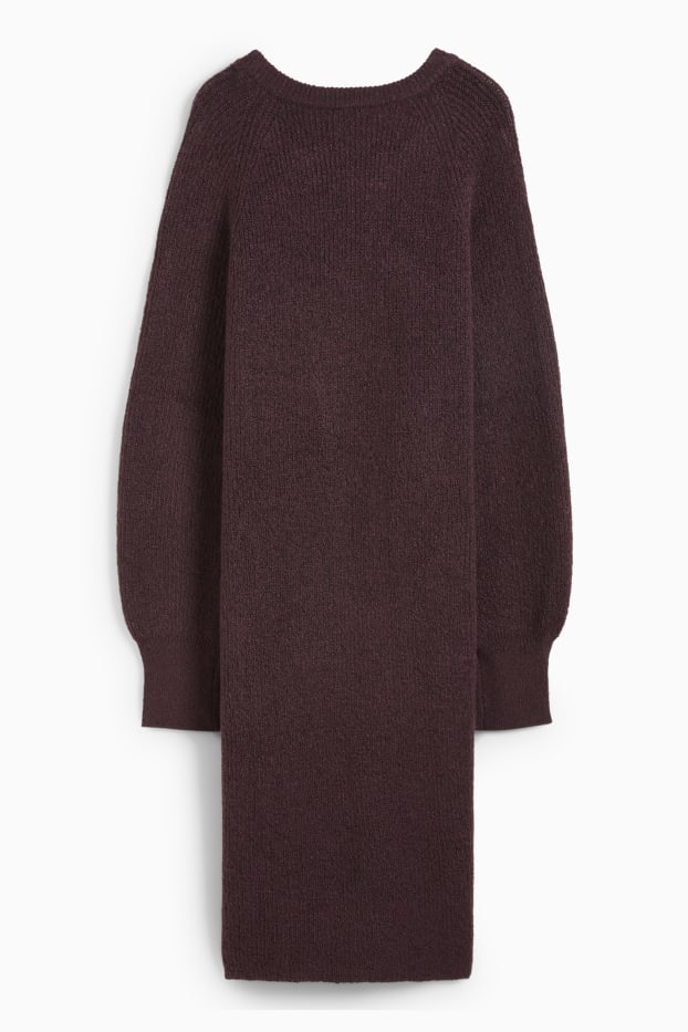 Femmes - Robe en maille - marron foncé