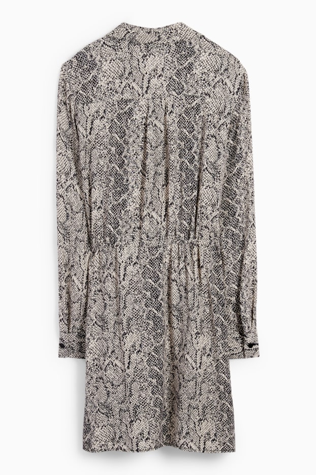 Donna - Vestito a camicia di viscosa - fantasia - beige chiaro