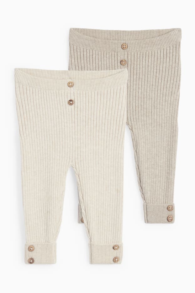 Baby Boys - Multipack of 2 - knitted baby Leggings - light beige