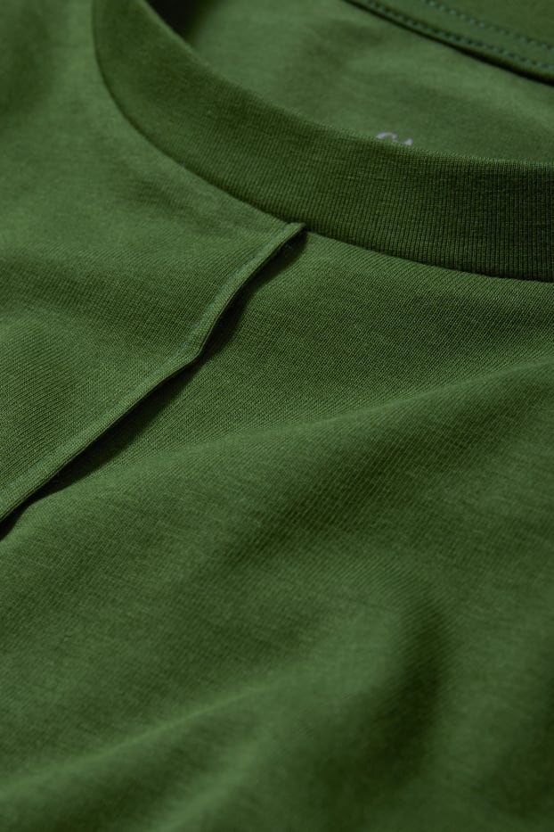 Damen - Basic-Langarmshirt - dunkelgrün