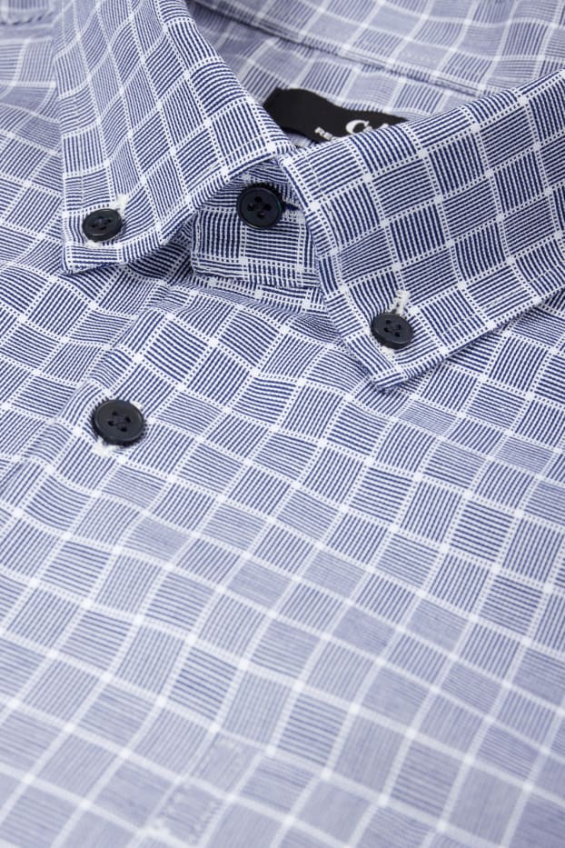 Herren - Businesshemd - Regular Fit - Button-down - bügelleicht - dunkelblau