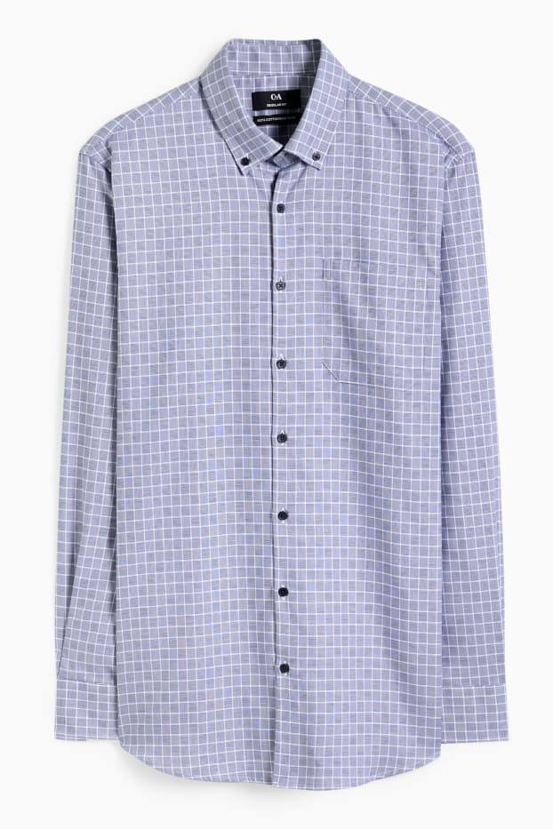 Herren - Businesshemd - Regular Fit - Button-down - bügelleicht - dunkelblau