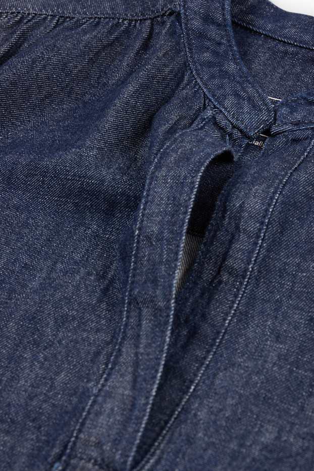 Dona - Camisa texana amb el coll en punta - texà blau fosc