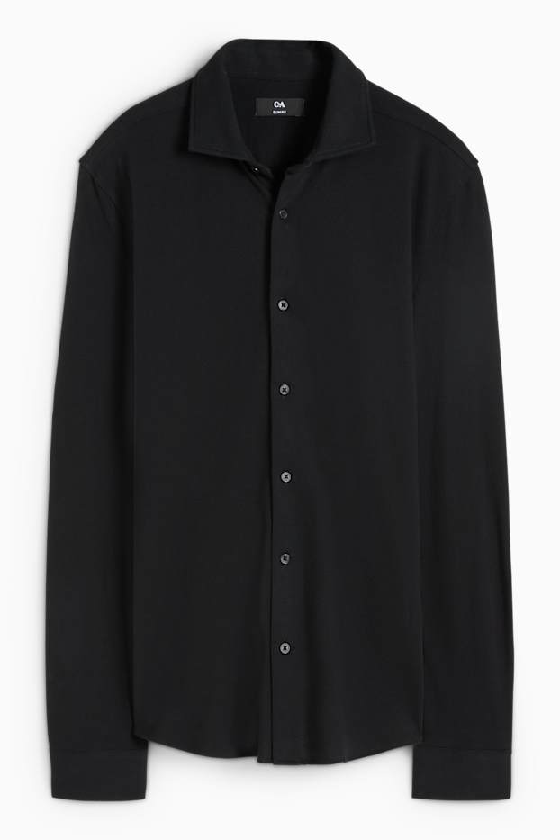 Herren - Hemd - Slim Fit - Kent - schwarz