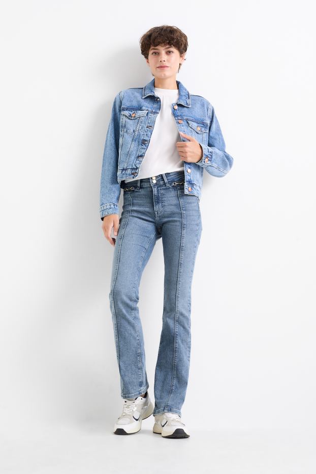 Dona - Bootcut jeans - mid waist - texà blau clar