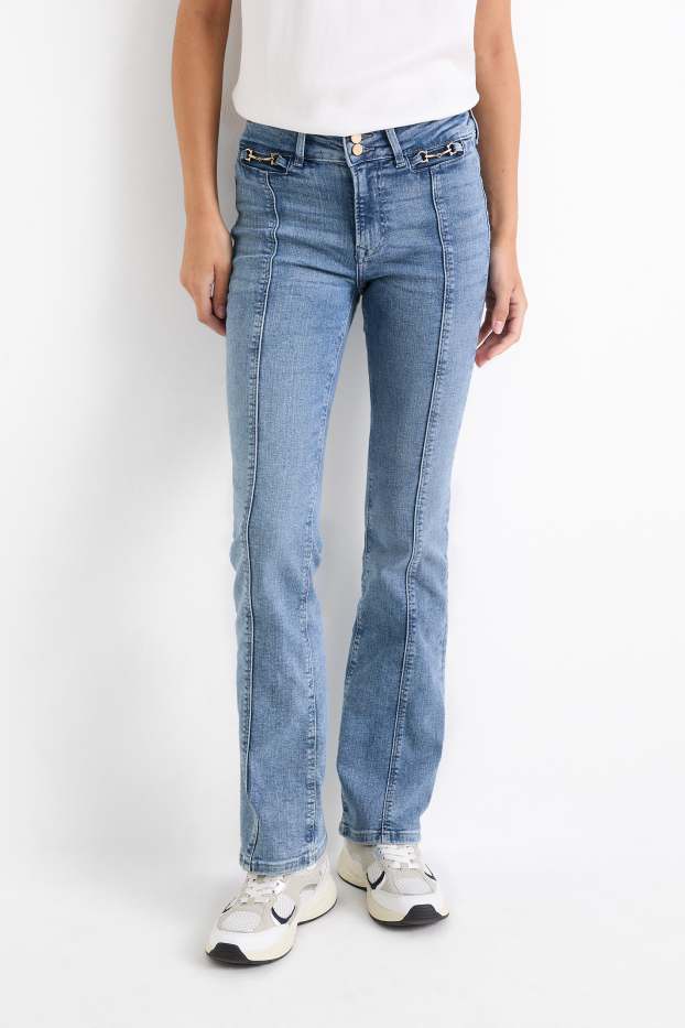 Dona - Bootcut jeans - mid waist - texà blau clar