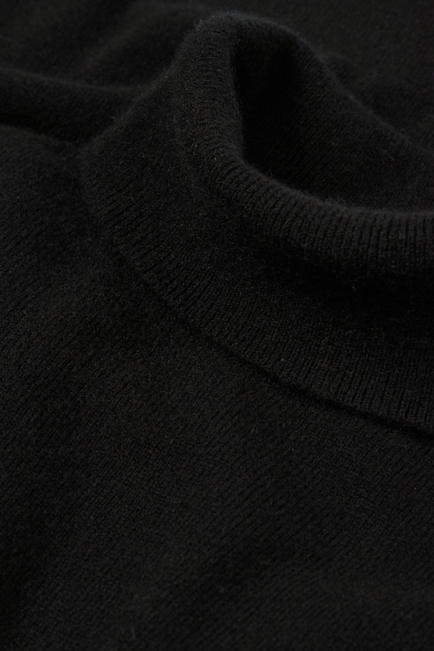Hommes - Pull en cachemire à col roulé - noir