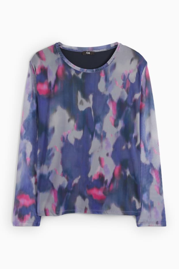 Damen - Langarmshirt - gemustert - bunt