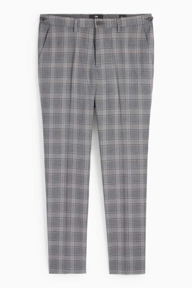Home - Pantalons combinables - slim fit - Flex - de quadres - gris