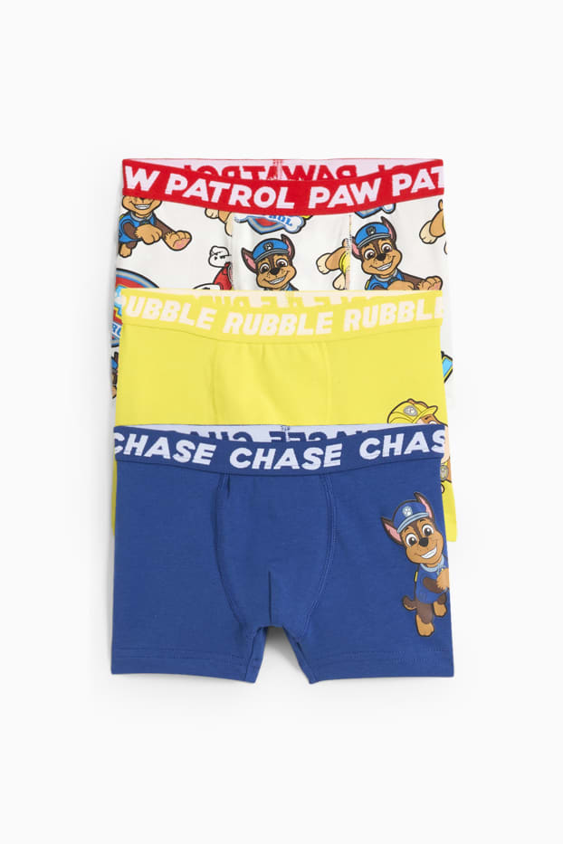 Kinder Jungen - Multipack 3er - PAW Patrol - Chase, Rubble - Boxershorts - blau / weiss