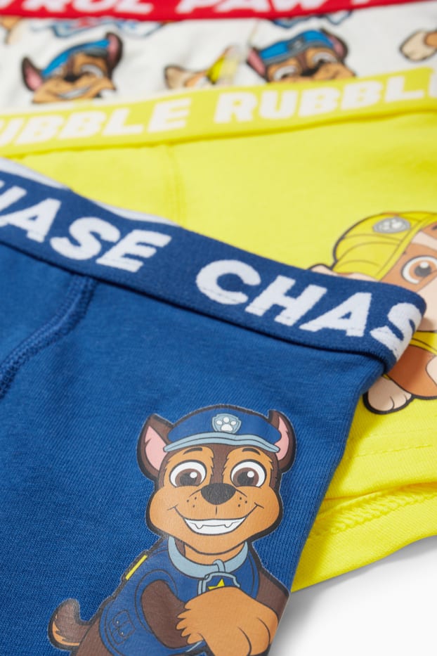 Kinder Jungen - Multipack 3er - PAW Patrol - Chase, Rubble - Boxershorts - blau / weiss