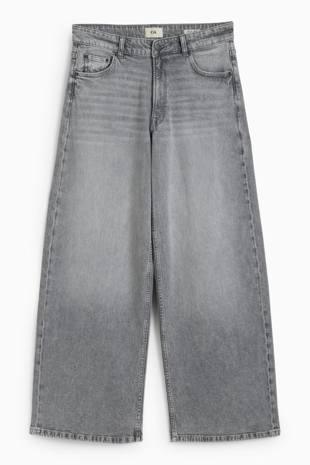 Damen - Wide Leg Jeans - Low Waist - helljeansgrau