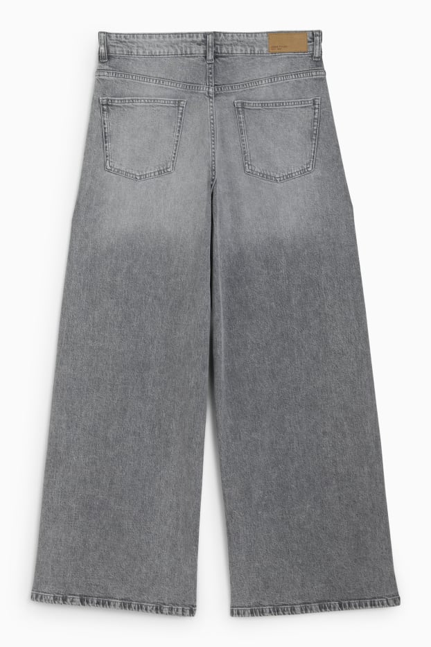 Damen - Wide Leg Jeans - Low Waist - helljeansgrau