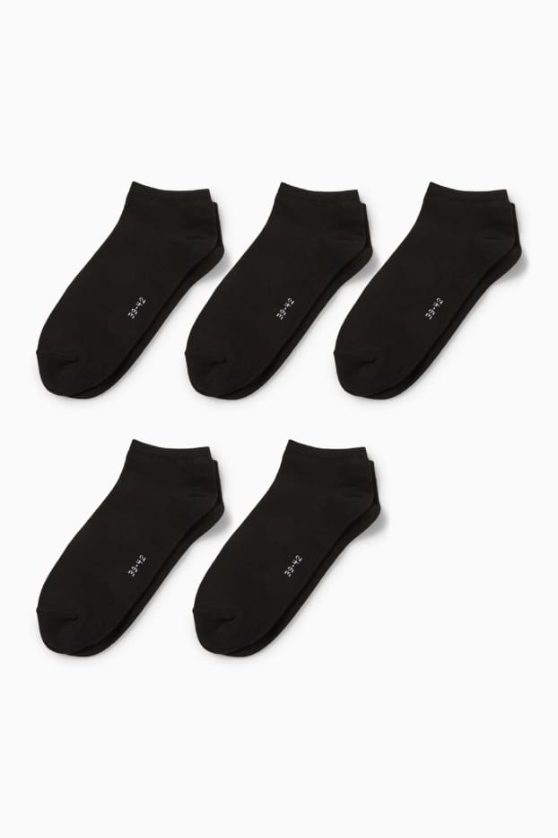 Donna - Confezione da 5 - calzini corti - nero
