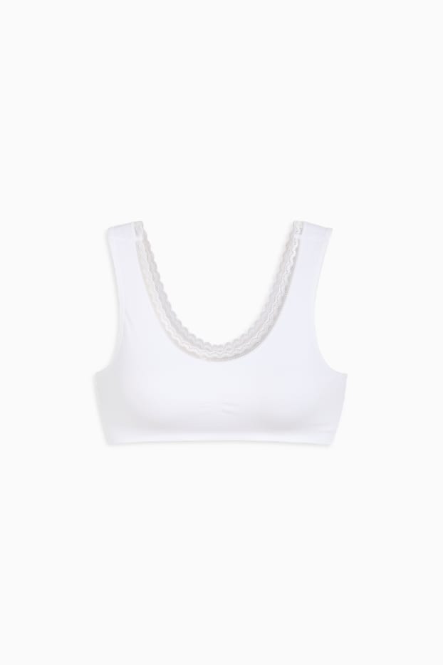 Women - Bralette - seamless - white