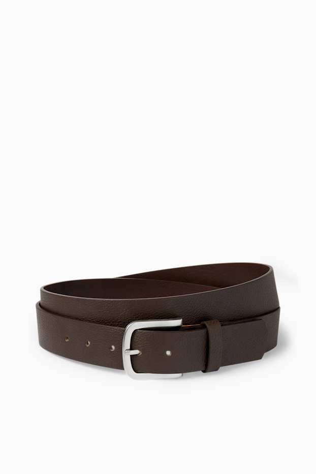 Uomo - Cintura - similpelle - marrone scuro