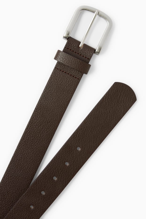 Uomo - Cintura - similpelle - marrone scuro