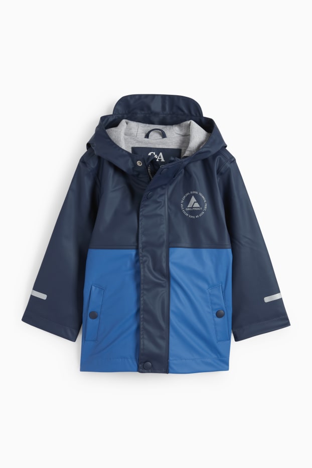 Enfants garçons - Veste de pluie à capuche - imperméable - bleu foncé