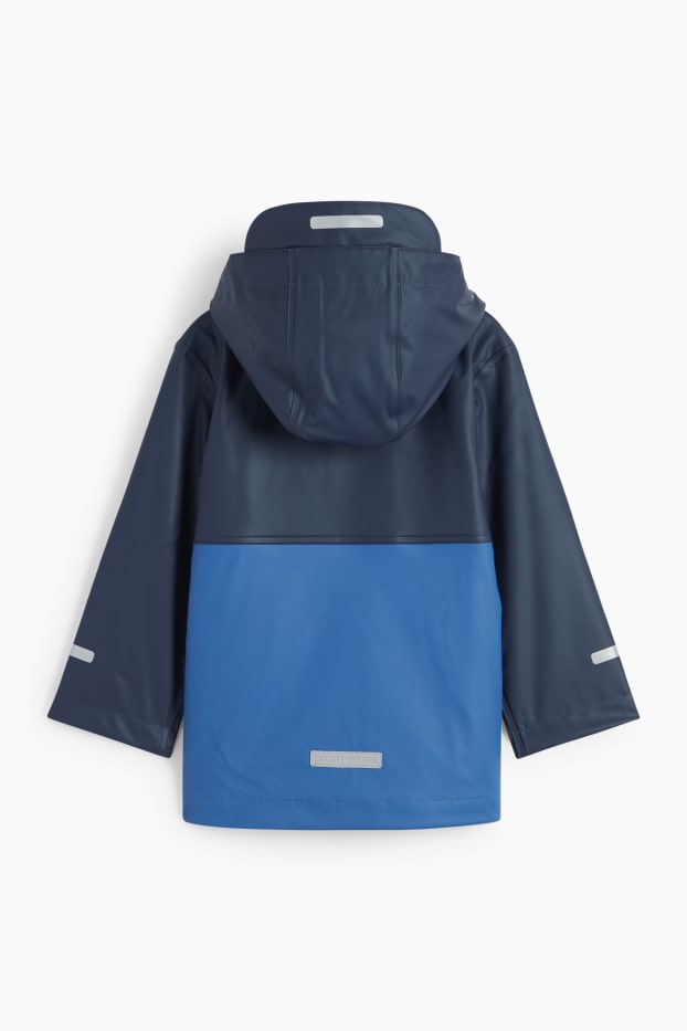 Enfants garçons - Veste de pluie à capuche - imperméable - bleu foncé