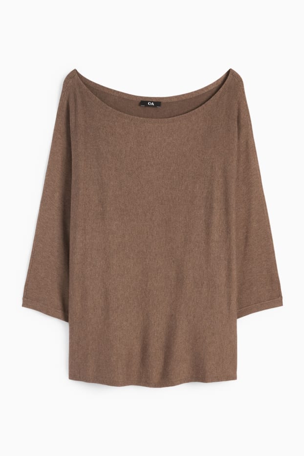 Femmes - Pullover en maille fine - marron