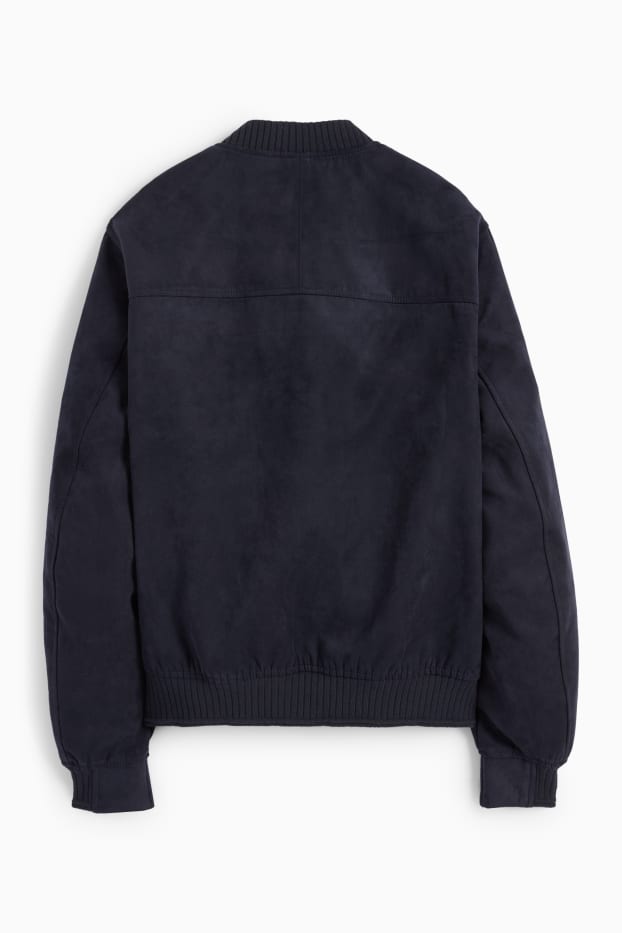 Heren - Blouson - imitatiesuède - donkerblauw