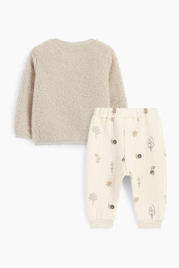 Baby Boys - Teddy bear - baby outfit - 2 piece - beige