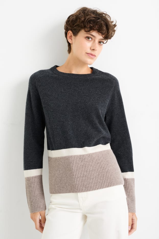Women - Cashmere jumper - dark gray
