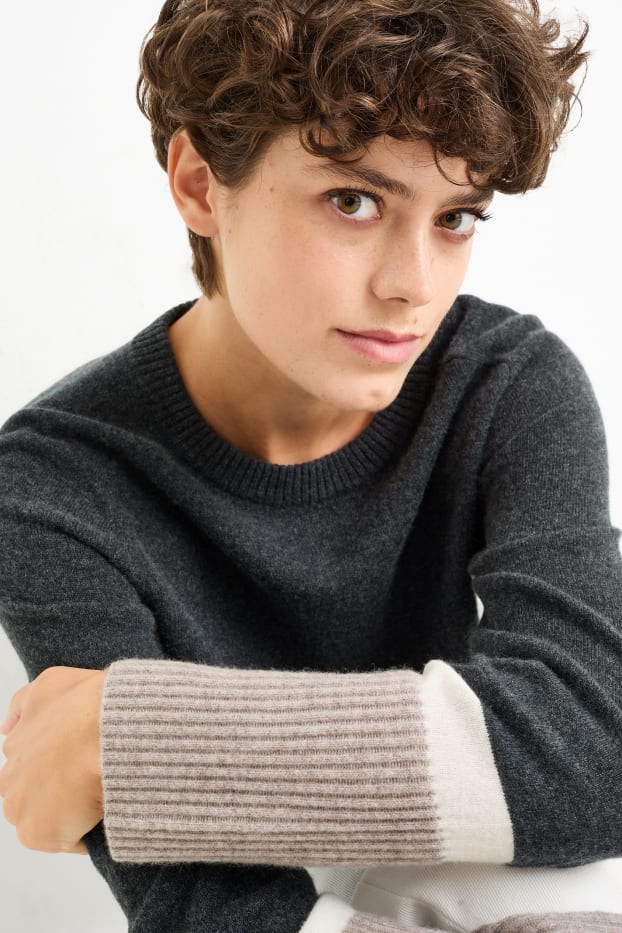 Women - Cashmere jumper - dark gray