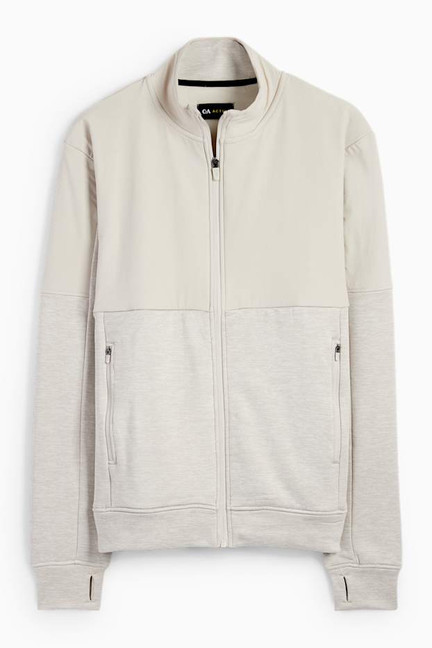 Men - Technical zip-through sweatshirt - beige