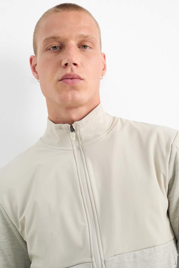 Men - Technical zip-through sweatshirt - beige