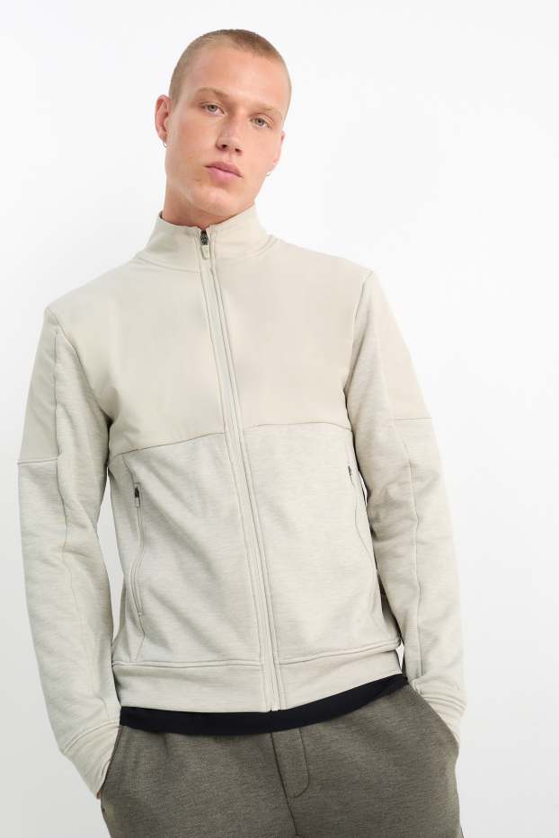 Men - Technical zip-through sweatshirt - beige